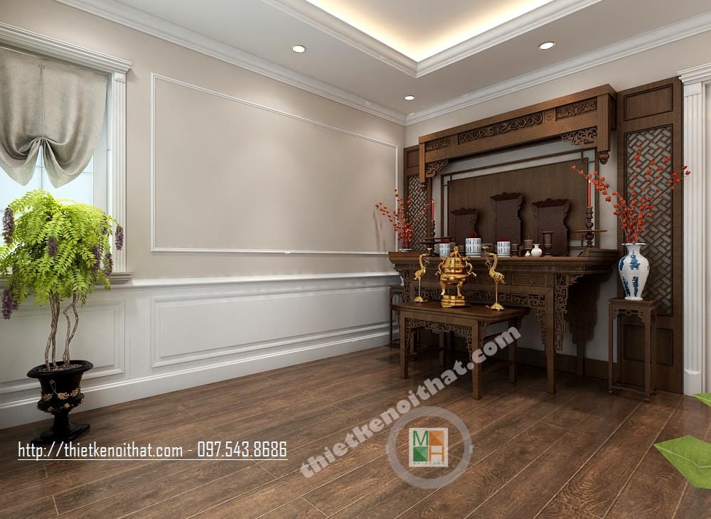 Bàn thờ gia tiên 2 tầng - Mẫu 010